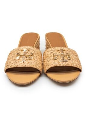 Tory Burch Size 6 Everly Raffia Block Sandal Slide